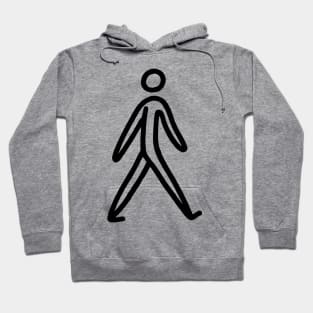 Stick figure man in black ink Hoodie